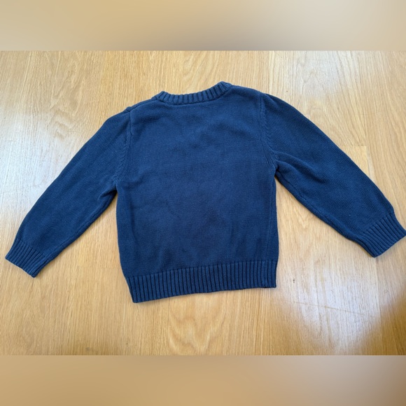 Sonoma Blue and White Knit Sweater with Geometric Pattern - Picture 5 of 6